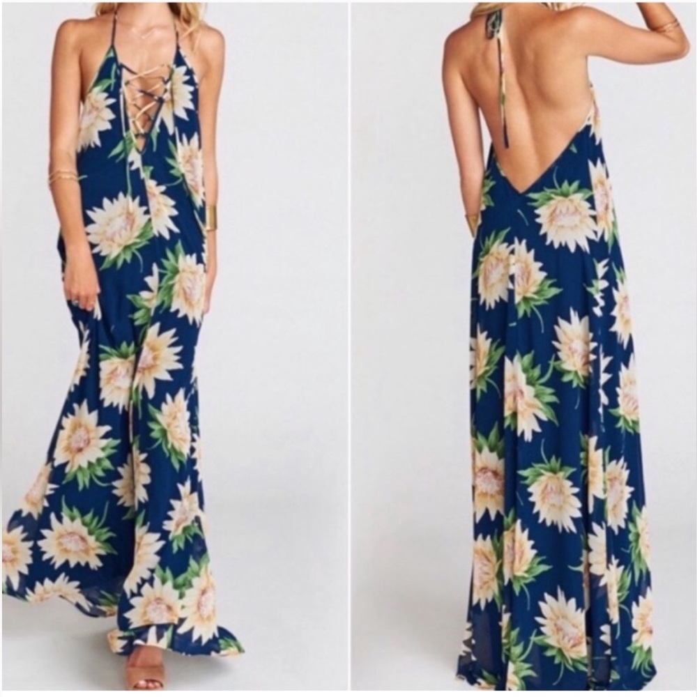 Show Me your MuMu sunflower halter maxi size small